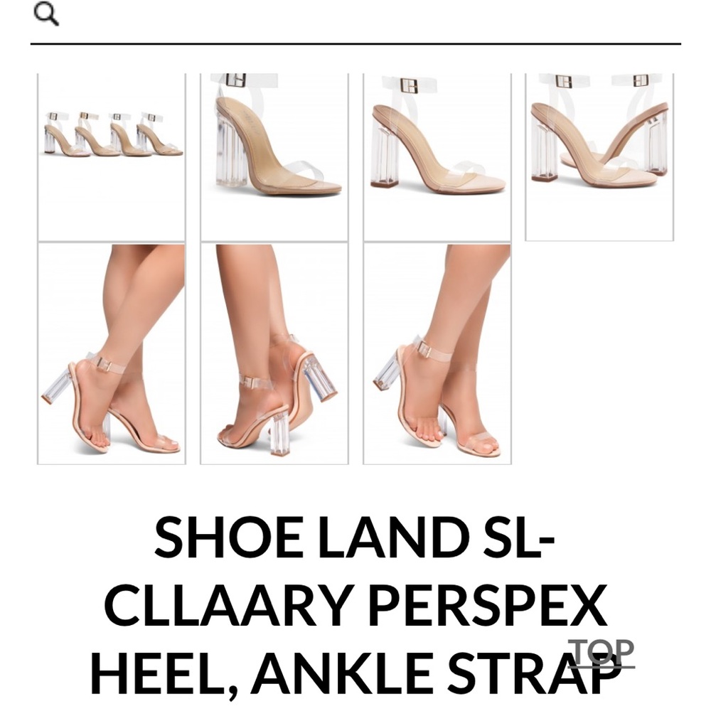 Shoe Land Clear Rose Gold Heel